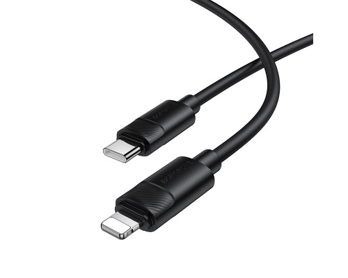 Кабель BOROFONE BX123 Leya PD30W silicone charging data cable iP Black (6941991124174)