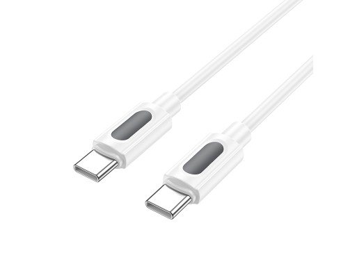 Кабель BOROFONE BX114 Structure 60W silicone charging data cable C to C White (6941991116919)