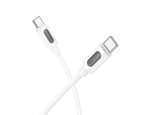 Кабель BOROFONE BX114 Structure 60W silicone charging data cable C to C White (6941991116919)