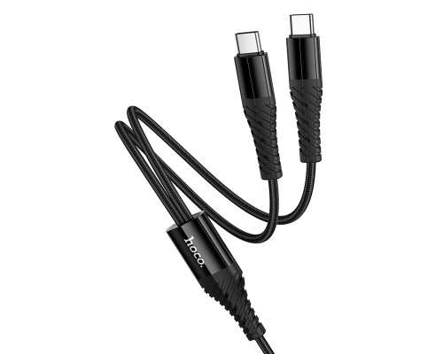 Кабель HOCO X123 Victory 2-in-1 charging cable(C to C+C) Black (6942007663595)