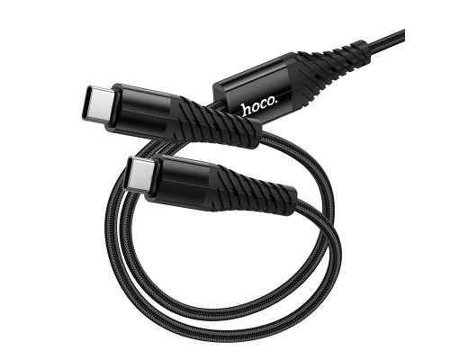 Кабель HOCO X123 Victory 2-in-1 charging cable(C to C+C) Black (6942007663595)