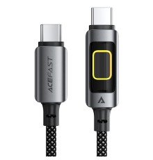 Кабель ACEFAST C21-03, Type-C to Type-C, 60W, 1.2m, Nylon, Aluminum Alloy connectors, Black (6974316284666)