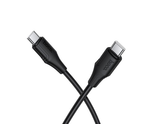 Кабель HOCO X124 Bien 60W silicone charging data cable C to C Black (6942007664448)