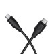 Кабель HOCO X124 Bien 60W silicone charging data cable C to C Black (6942007664448)
