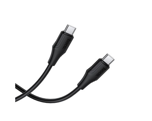 Кабель HOCO X124 Bien 60W silicone charging data cable C to C Black (6942007664448)