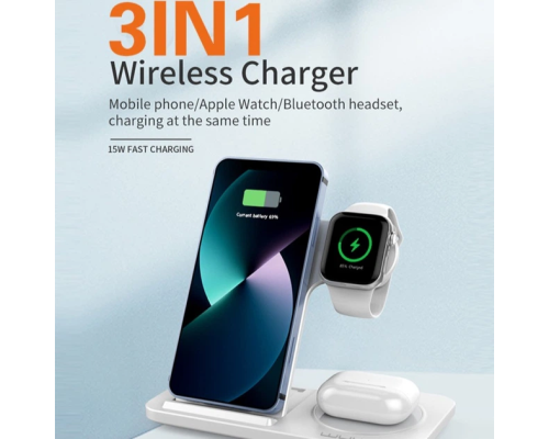 Бездротовий зарядний пристрій WUW-C250 3 in 1 desktop foldable wireless charger (WUW--C250)