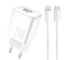 Мережевий зарядний пристрій з кабелем WUW-T104L PD20W A+C  Lightning kit (6978749570631)