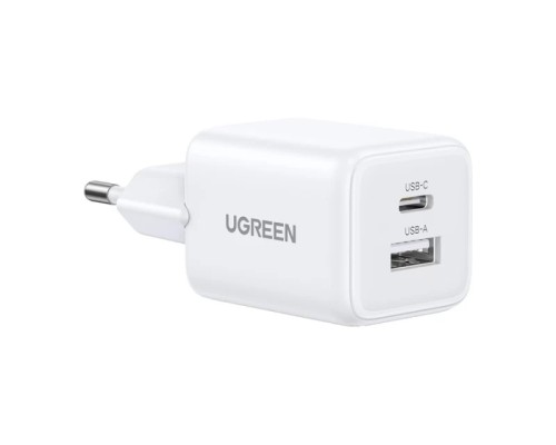 Мережевий зарядний пристрій UGREEN X514 20W 2-Port GaN Fast Charger EU White (UGR-65006)