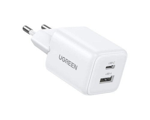 Мережевий зарядний пристрій UGREEN X514 20W 2-Port GaN Fast Charger EU White (UGR-65006)
