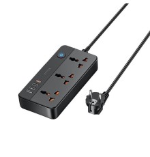 Мережевий подовжувач  "REMAX Kiddy Series (1.5 m) 20W 3A1C 3-outlet Power Strip RP-U153" EU-Black (6954851237235)