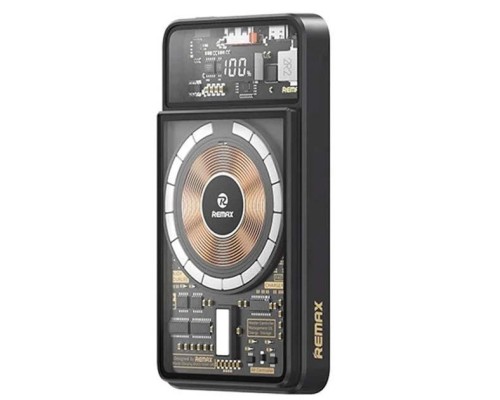 Зовнішній акумулятор REMAX Walking·Phantom Series PD20W+QC22.5W Cabled Magnetic Wireless Charging Power Bank 10000mAh RPP-580 Black (6954851208631)