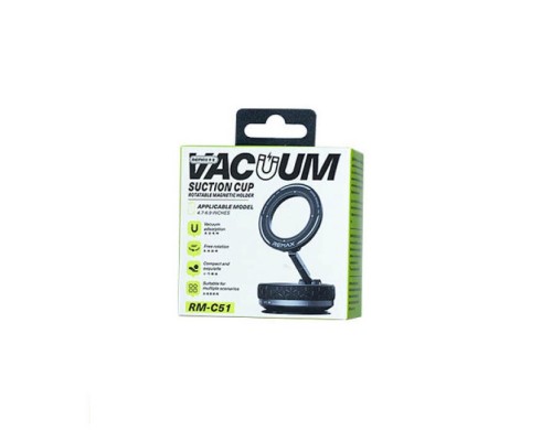 Автотримач для телефона REMAX Multi functional vacuum suction cup rotatable magnetic holder RM-C51 Black (6954851250685)