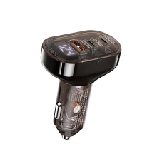 Автомобільний зарядний пристрій REMAX Cybo Series 72W PD+QC 1A+2C Transparent Fast Car Charger with Digital Display  RCC351 Black (6954851229377)
