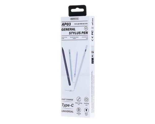 Стилус "REMAX Fast Charging Stylus Pen (Universall) AP03" Black (6954851215042)