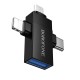 Адаптер BOROFONE BV26D iP male/Type-C male/Micro male to USB female USB2.0 3-in-1 adapter Black (6941991124006)