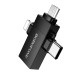 Адаптер BOROFONE BV26D iP male/Type-C male/Micro male to USB female USB2.0 3-in-1 adapter Black (6941991124006)