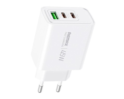 Мережевий зарядний пристрій REMAX Kiddy Series 45W 2C+1A Fast Charger RP-U139 EU-WHITE (6972174151809)