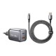 Мережевий зарядний пристрій з кабелем REMAX Wisdom Series 100W GaN Travel Charger+A-C Data Cable Set CA-15(AC100W) EU Tarnish (6954851263463)