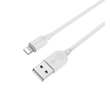 Кабель BOROFONE BX14 USB to iP 2.4A, 2m, PVC, TPE connectors, White (6957531090007)