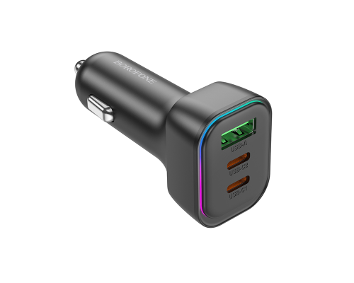 Автомобільний зарядний пристрій BOROFONE BZ28C Trophie PD60W(2C1A) car charger Black (6941991110870)