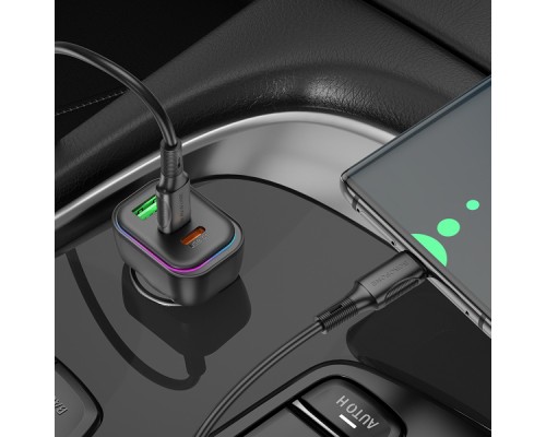 Автомобільний зарядний пристрій BOROFONE BZ28C Trophie PD60W(2C1A) car charger Black (6941991110870)