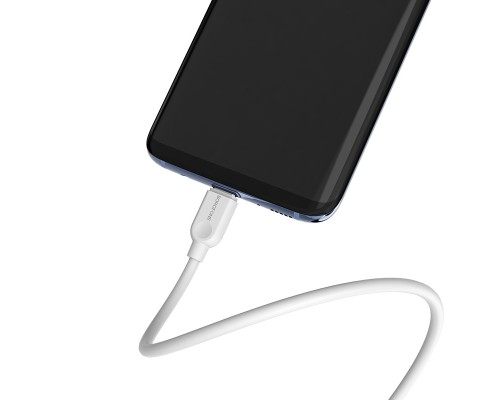 Кабель BOROFONE BX14 USB to Type-C 2.4A, 1m, PVC, TPE connectors, White (6957531089995)