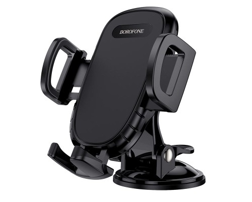 Автотримач для телефона BOROFONE BH37 Route push type suction cup car holder Black (6931474738486)