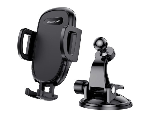 Автотримач для телефона BOROFONE BH37 Route push type suction cup car holder Black (6931474738486)