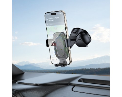 Автотримач для телефона BOROFONE BH130 Follower gravity car holder(center console) Black (6941991121289)