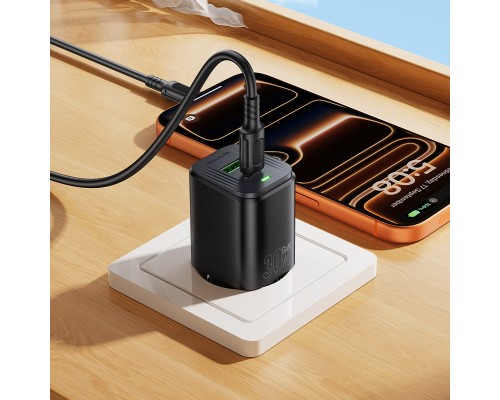 Мережевий зарядний пристрій BOROFONE BAS85A Star PD30W+QC3.0 charger (EU) Black (6941991126840)