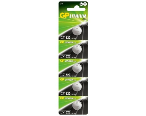 Батарейка GP CR1620 Lithium (5шт) (4891199063886)