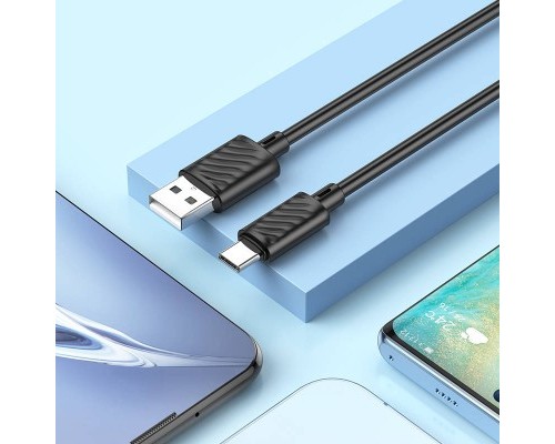 Кабель HOCO X88 Gratified charging data cable for Type-C Black (6931474783349)
