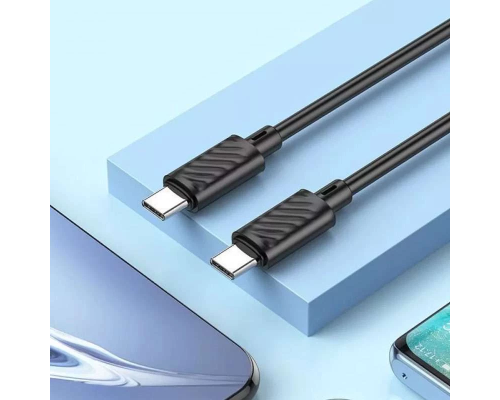 Кабель HOCO X88 Gratified 60W charging data cable for Type-C to Type-C Black (6931474783363)