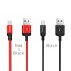 Кабель HOCO X14 USB to Micro 2,4A, 1m, nylon, aluminum connectors, Black (6957531062844)