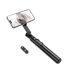 Селфі-трипод HOCO K25 Sherkhan magnetic aluminum alloy live broadcast holder (150сm) Black (6942007646314)