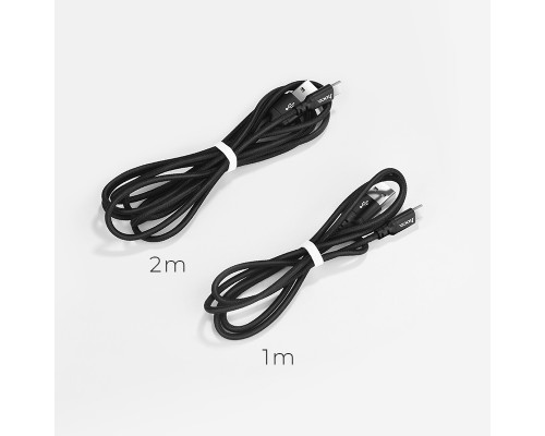 Кабель HOCO X14 USB to Type-C 2A, 2m, nylon, aluminum connectors, Black (6957531062929)