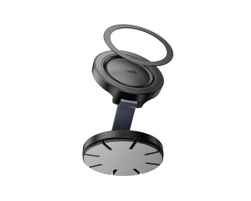 Автотримач для телефона HOCO H61 Show folding ring magnetic car holder (dashboard) Black Metal Gray (6942007637619)