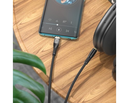 Аудіокабель HOCO UPA25 Transparent Discovery Edition Digital audio conversion cable Type-C Black (6931474791177)