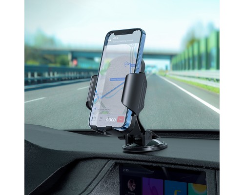 Автотримач для телефона HOCO CA82 Just fast suction cup car holder Black (6931474745767)