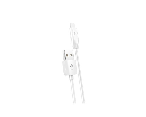 Кабель HOCO X1 USB to Type-C 3A, 1m, PVC, PVC connectors, White (6957531032045)