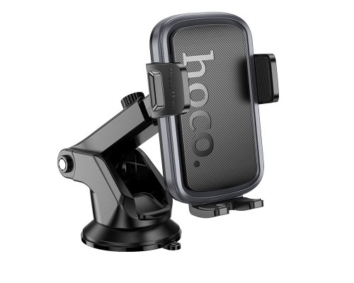 Автотримач для телефона HOCO H79 Vista push-type car holder (center console) Black Metal Gray (6942007647892)