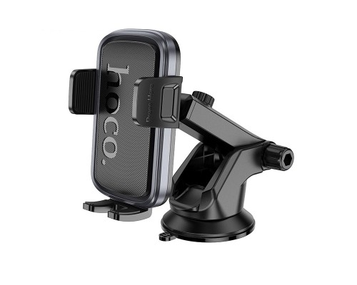 Автотримач для телефона HOCO H79 Vista push-type car holder (center console) Black Metal Gray (6942007647892)