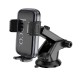 Автотримач для телефона HOCO H79 Vista push-type car holder (center console) Black Metal Gray (6942007647892)