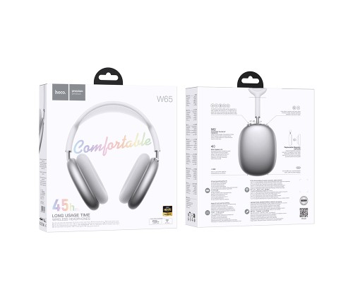Бездротові накладні навушники HOCO W65 Happy BT headphones Silver (6942007650342)