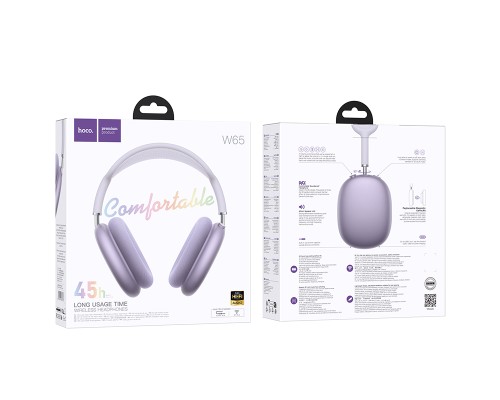 Бездротові накладні навушники HOCO W65 Happy BT headphones Purple (6942007650373)