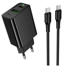 Мережевий зарядний пристрій HOCO CS95A Leader PD30W+QC3.0 charger set(C to C) Black (6942007671156)