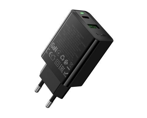 Мережевий зарядний пристрій HOCO CS95A Leader PD30W+QC3.0 charger(EU) Black (6942007671149)