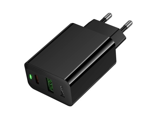 Мережевий зарядний пристрій HOCO CS95A Leader PD30W+QC3.0 charger(EU) Black (6942007671149)