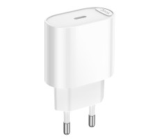 Мережевий зарядний пристрій HOCO C109A(PD20W) Fighter single port PD20W charger White (6942007656658)