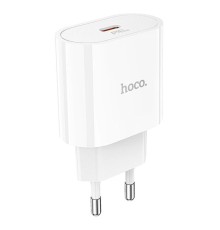 Мережевий зарядний пристрій з кабелем HOCO C94A Metro single port PD20W charger set(Type-C to Type-C) White (6931474762191)